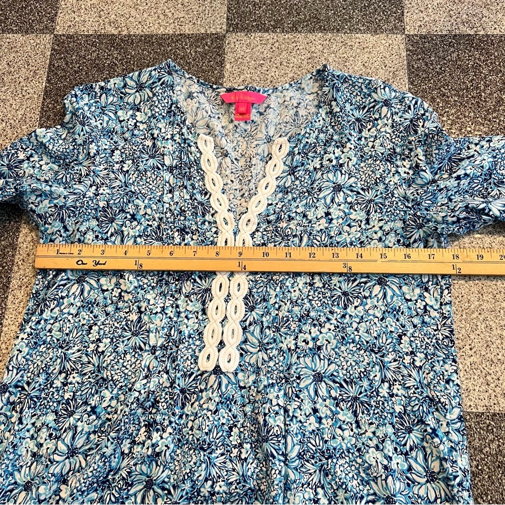 Lilly Pulitzer Hollie Tunic Top- Blue and White XS - Picture 5 of 11